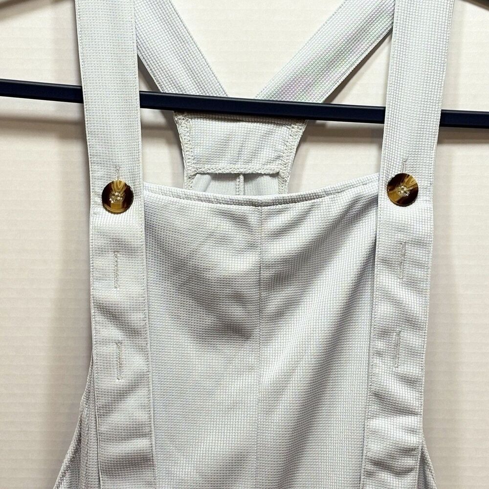 Halara Grey Pockets Waffle Casual Overalls Petite Small Wide Leg - Picture 3 of 12